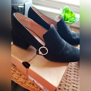 Tory Burch Tess suede loafer with block heel 8.5